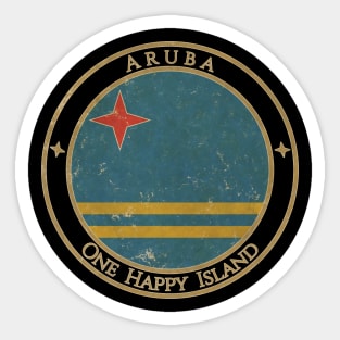 Vintage Aruba USA North America United States Flag Sticker